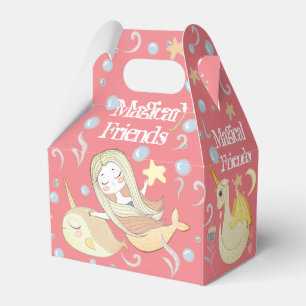 Narwhal Mermaid Unicorn Dragon Fantasy Pink Party Geschenkschachtel