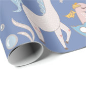 Narwhal Mermaid Unicorn Dragon Pastel Personalisie Geschenkpapier (Rolleneckpunkt)