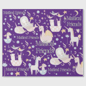 Narwhal Mermaid Unicorn Dragon Pastel Personalisie Geschenkpapier (Flach)