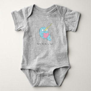 Narwhal mit Heart Baby Bodysuit Blue Baby Strampler