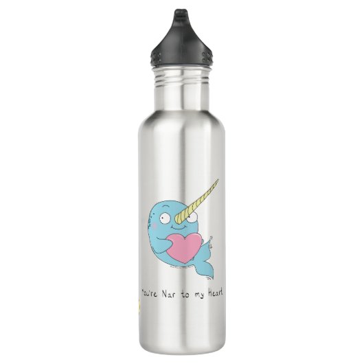 Narwhal mit Herzvalentiner Tageswasserflasche Edelstahlflasche (Rechts)