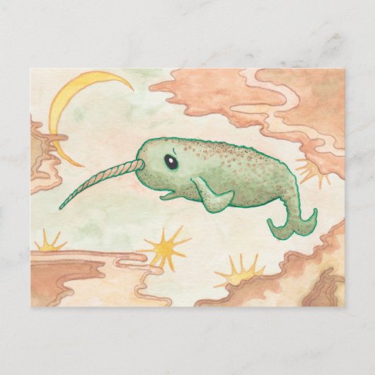 Narwhal & Moon Postkarte (Vorderseite)