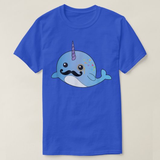 Narwhal Mustache Unicorns of the Sea Ts Animal Fun T-Shirt (Design vorne)