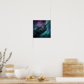 Narwhal Mystical Guardian - Aurora Arktische Nacht Poster (Küche)