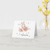 Narwhal n Mermaid with Bunny Ears Magical Friends Karte (Gelbe Blume)