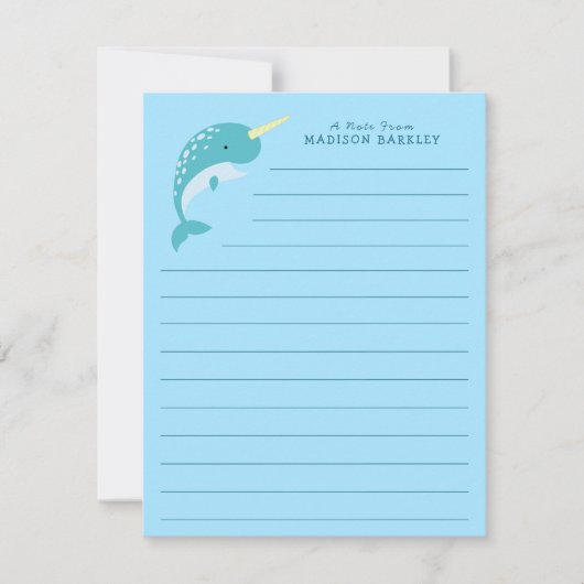Narwhal Niedlich Kid s Dankeskarte (Vorderseite)