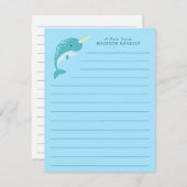 Narwhal Niedlich Kid s Dankeskarte (Vorne/Hinten)