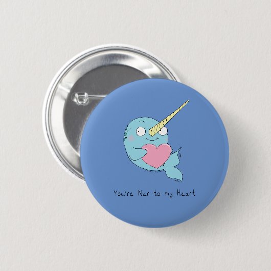 Narwhal Niedlich Kids Cartoon Button (Vorne & Hinten)