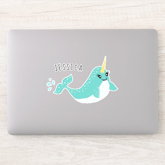 Narwhal Niedlich Sea Unicorn Cartoon Aufkleber (Computer)