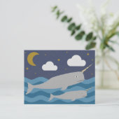 Narwhal Night Swim Postkarte (Stehend Vorderseite)