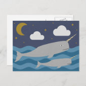 Narwhal Night Swim Postkarte (Vorne/Hinten)