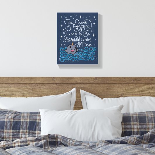 Narwhal Ocean Zitat Leinwanddruck (Insitu (Schlafzimmer))