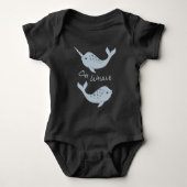 Narwhal Oh Whale Baby Bodysuit (Light Text) Baby Strampler (Vorderseite)