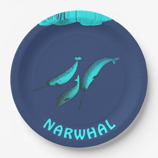 Narwhal Pappteller (Vorderseite)