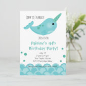 Narwhal-Party Einladung (Stehend Vorderseite)