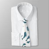 Narwhal Pattern Neck Tie Krawatte (Gebunden)