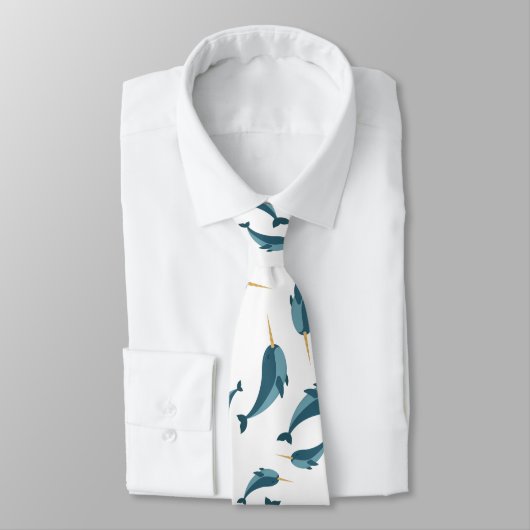 Narwhal Pattern Neck Tie Krawatte (Gebunden)
