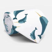Narwhal Pattern Neck Tie Krawatte (Gerollt)
