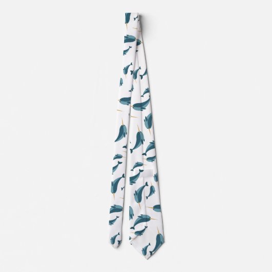 Narwhal Pattern Neck Tie Krawatte (Rückseite)