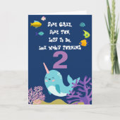 Narwhal Personalisiert Name Geburtstag Karte (Vorderseite)