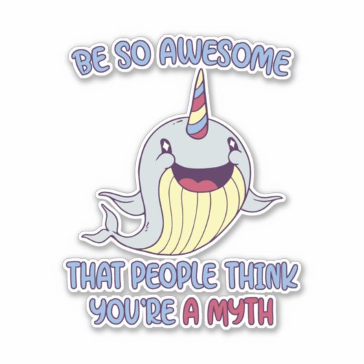 Narwhal Phantastisch Myth Aufkleber (Vorderseite)