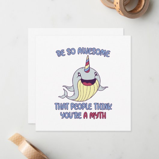 Narwhal Phantastisch Myth Mitteilungskarte (Vorderseite/Rückseite Beispiel)