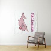 Narwhal Pink | Girly Kawaii Chibi Cartoon Custom Wandteppich (Beispiel (Horizontal))