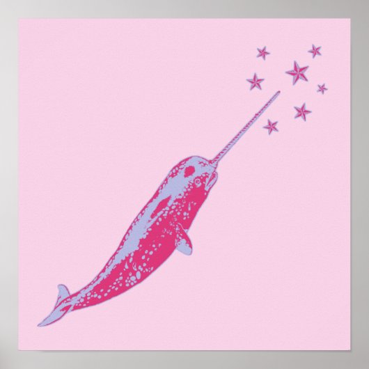 Narwhal pink wall Art Poster Print (Vorne)