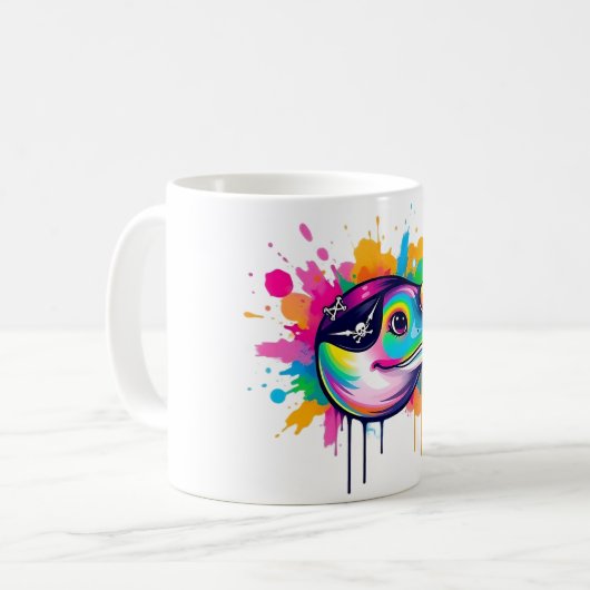 Narwhal Pirate Eye Patch T-Shirt Kaffeetasse (Vorderseite Links)