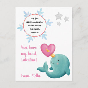 Narwhal play Dove Valentine Geschenkkarte Begleitkarte