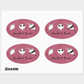 Narwhal plus Panda! Ovaler Aufkleber (Blatt)