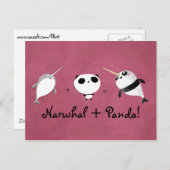 Narwhal plus Panda! Postkarte (Vorne/Hinten)