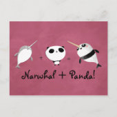 Narwhal plus Panda! Postkarte (Vorderseite)