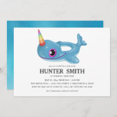 Narwhal Pool Float Birthday Pool Party Einladung (Vorne/Hinten)