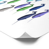 Narwhal Poster Nautical Ocean Beach Mauer Art Deco (Ecke)