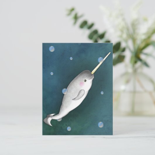 Narwhal Postkarte (Stehend Vorderseite)
