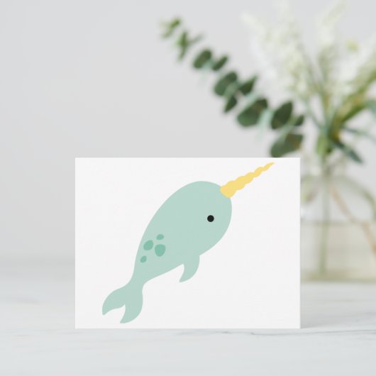 Narwhal Postkarte (Stehend Vorderseite)