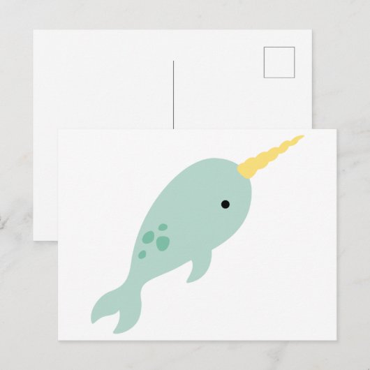Narwhal Postkarte (Vorne/Hinten)