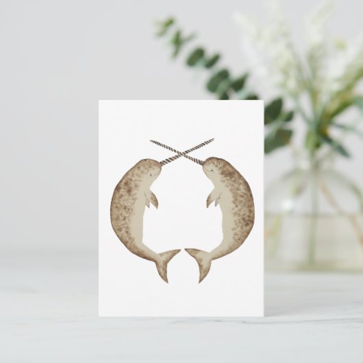 Narwhal Postkarte (Stehend Vorderseite)