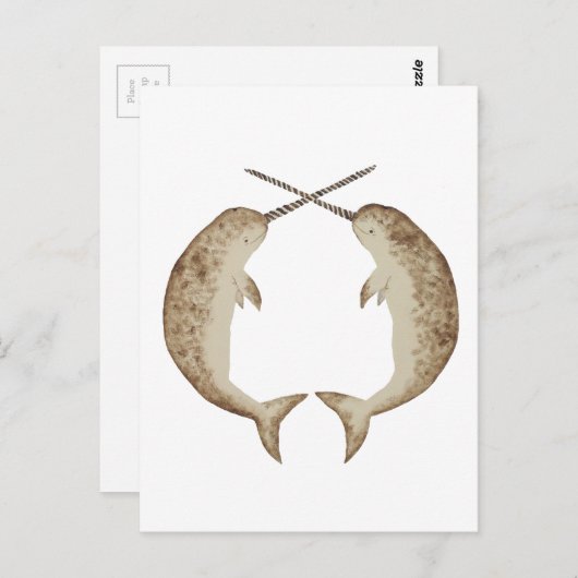 Narwhal Postkarte (Vorne/Hinten)
