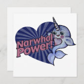 Narwhal Power Einladung (Vorne/Hinten)