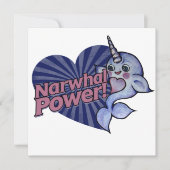 Narwhal Power Einladung (Vorderseite)