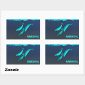 Narwhal Rechteckiger Aufkleber (Blatt)