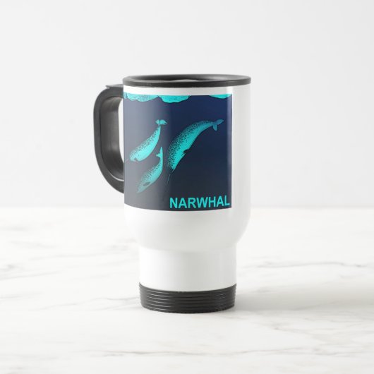 Narwhal Reisebecher (Vorderseite Links)