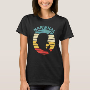 Narwhal Retro Sunset Unicorn of the Sea Narwhal T-Shirt