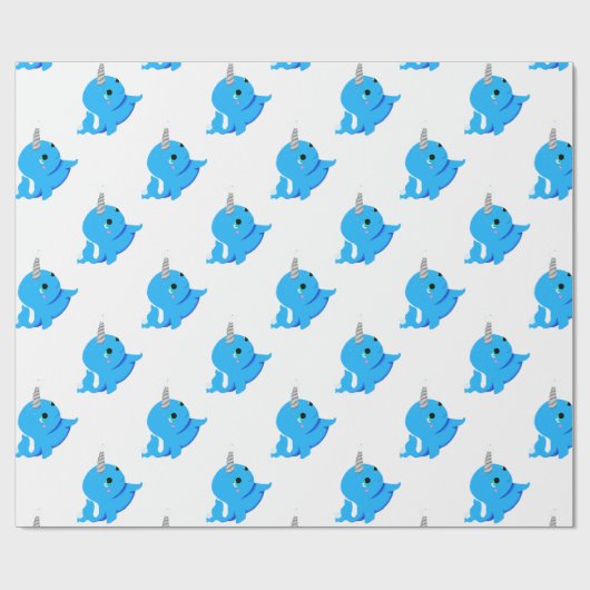 Narwhal Schneeballkampf! Geschenkpapier (Flach)