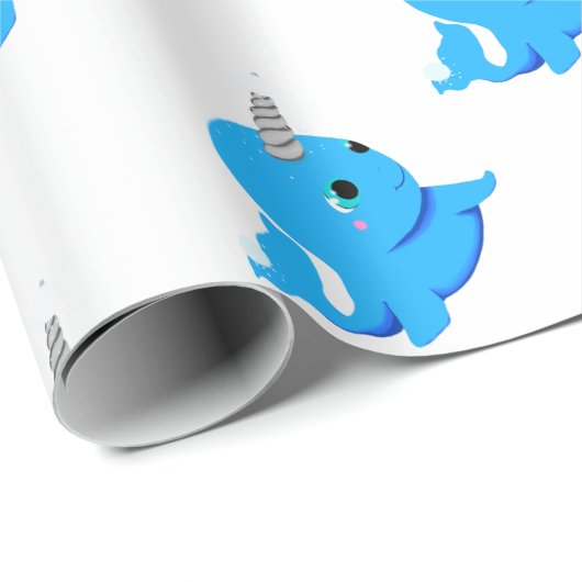 Narwhal Schneeballkampf! Geschenkpapier (Rolleneckpunkt)