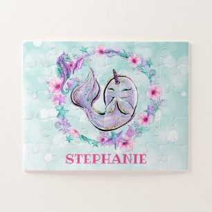 Narwhal & Sea Animals Under The Sea Custom Name Puzzle