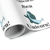 Narwhal Sea Unicorn Funny Geschenkpapier (Rolleneckpunkt)