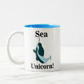 Narwhal Sea Unicorn Funny Zweifarbige Tasse (Links)